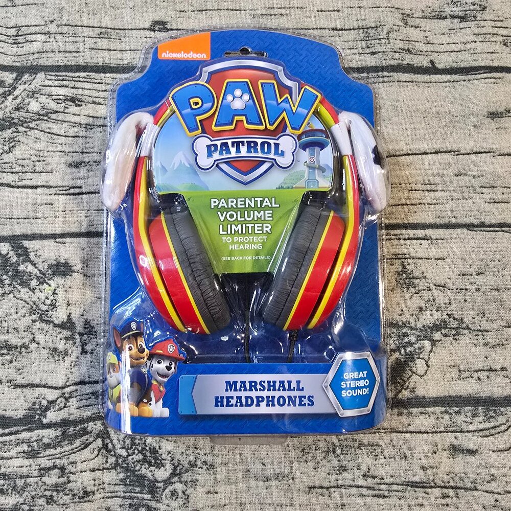 NEW Nickelodeon Paw Patrol Marshal Kid Headphones with Parental Volume Limiter
